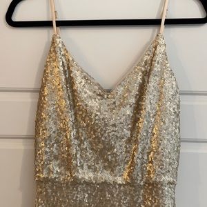 Revelry Gold Sequin Bridesmaid Dress